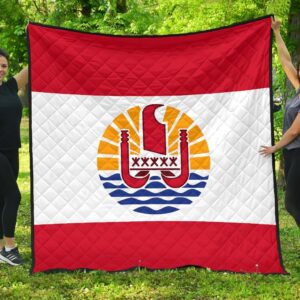 French Polynesia Flag Premium Quilt A6  Quilt